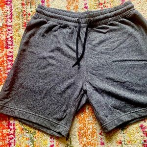 H&M Mens Mid Length Regular Fit Sweat-shorts Gray